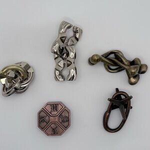 Set of 5 Metal Puzzle Toys- Hanayama moderate to master levels